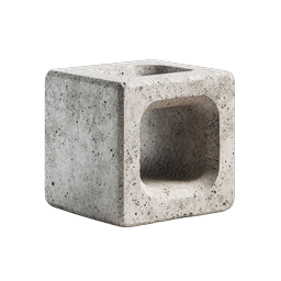 Realistic Concrete Cube Block - 3D Rendered Hollow Cement Block