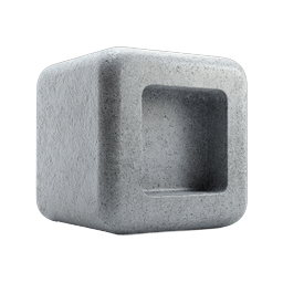 Realistic Concrete Cube Block with Square Indentation Icon