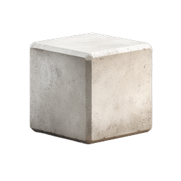 Realistic Concrete Cube Block Icon - 3D Building Material