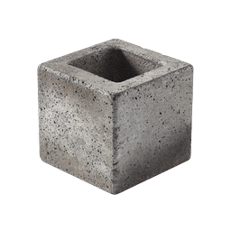Realistic Concrete Cube Frame Icon | 3D Stone Block