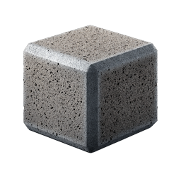 Realistic Concrete Cube 3D Icon | Volcanic Stone Block
