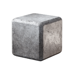 Realistic Concrete Cube 3D Icon - Building Material