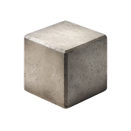 Realistic Concrete Cube 3D Icon for Construction