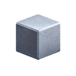 Realistic Concrete Cube 3D Icon | Construction Material