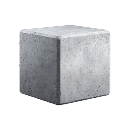 Realistic Concrete Cube 3D Icon for Construction Design