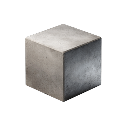 Realistic Concrete Cube 3D Icon for Construction Design