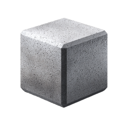 Concrete Cube 3D Icon - Realistic Gray Building Block