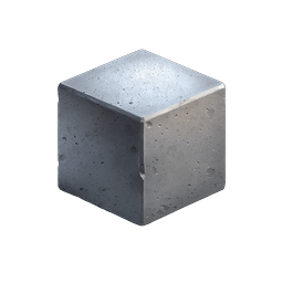 Concrete Cube 3D Icon - Realistic Stone Block Design