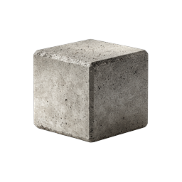 Concrete Cube Icon - Realistic 3D Building Block