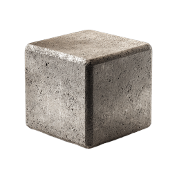 Realistic Concrete Cube Icon - 3D Stone Block Graphic