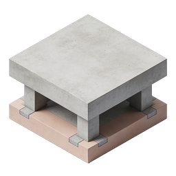 Concrete Foundation Building Structure Icon | Construction 3D