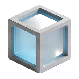 Concrete Glass Cube 3D Render Icon