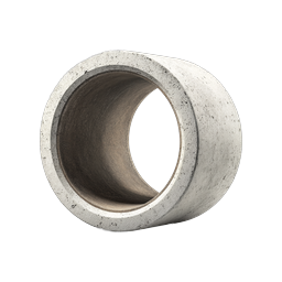 Concrete Pipe Cylinder 3D Icon - Realistic Construction Material