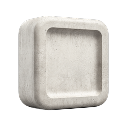 Concrete Square Block Icon - Realistic 3D Stone Frame