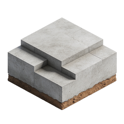 Realistic Concrete Stairs Icon | 3D Architecture Design