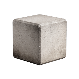 Realistic Concrete Stone Cube Icon | 3D Building Material