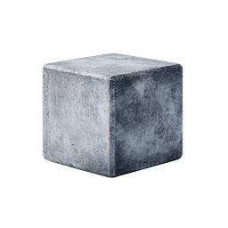 Realistic Concrete Stone Cube 3D Render Icon