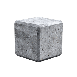 Realistic Concrete Stone Cube Icon - Building Block