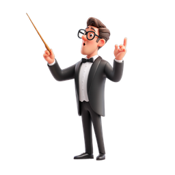 Stylish Conductor Icon for Music Projects