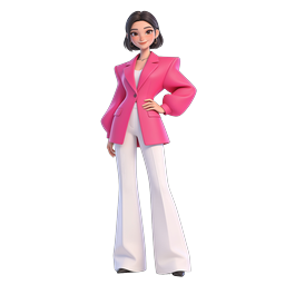 Confident Businesswoman 3D Character Icon