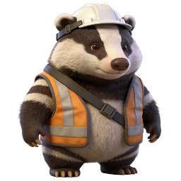 Construction Badger Worker Icon - 3D Mascot