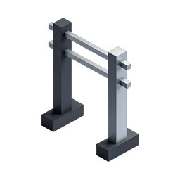 Isometric Construction Barrier Icon | 3D Scaffolding