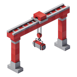 Isometric Construction Crane Icon for Projects