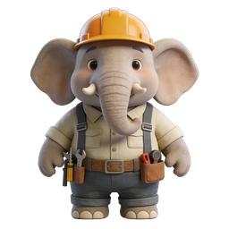 Cheerful Construction Elephant Icon for Your Projects