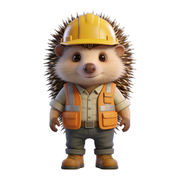 Adorable Construction Hedgehog Icon for Safety Themes