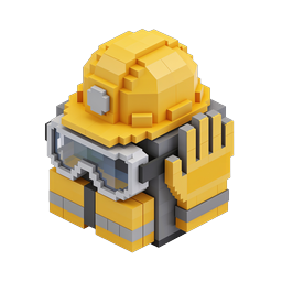 Ícone Voxel de Capacete de Construção - Segurança 3D Isométrica