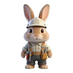 Cute Construction Rabbit Icon for Creative Projects