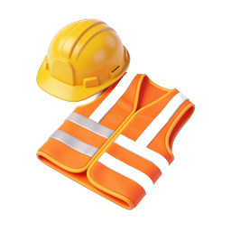 Construction Safety Gear - Hard Hat & Safety Vest Icon