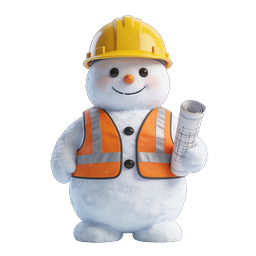 Cute Construction Snowman Icon - Winter Builder 3D