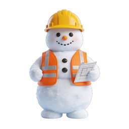 Icona Pupazzo di Neve Operaio Edile - Costruttore Invernale 3D