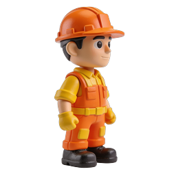 Construction Worker Figurine Icon - Cute 3D Character
