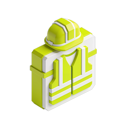 Biểu tượng công nhân xây dựng Isometric - Thiết kế mũ bảo hộ