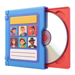 联系人簿 CD 图标 - 带头像的 3D 地址簿
