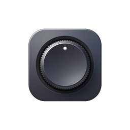 Dark Blue Rotary Control Dial Icon | Premium UI Element