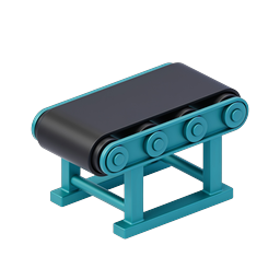 Industrial Conveyor Belt 3D Isometric Icon
