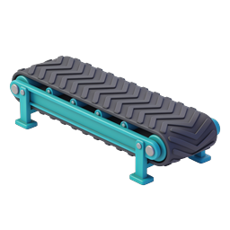 3D Conveyor Belt Industrial Icon - Manufacturing Equipment