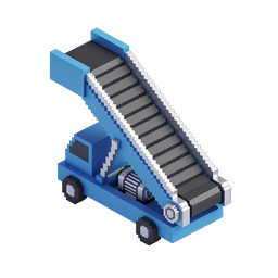 Isometric Conveyor Belt Machine Voxel Icon