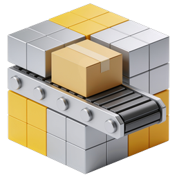 Иконка конвейерной ленты Доставка и Логистика - 3D Isometric