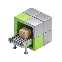 Conveyor Machine Package Processing 3D Icon