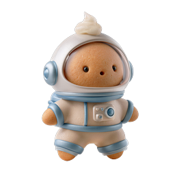Cute Cookie Astronaut 3D Clay Character Icon