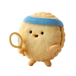 Cute Cookie Athlete Tennis Player 3D Icon
