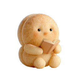 Cute Cookie Character Reading Book 3D Icon