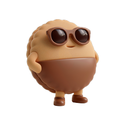 Cool Cookie Character Icon - 3D Dessert Mascot