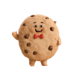 Cute Cookie Character Mascot Icon - Chocolate Chip Dessert