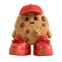 Cute Cookie Character with Red Sneakers 3D Icon