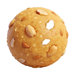 Cookie Dough Ball with Nuts 3D Icon for Food Apps